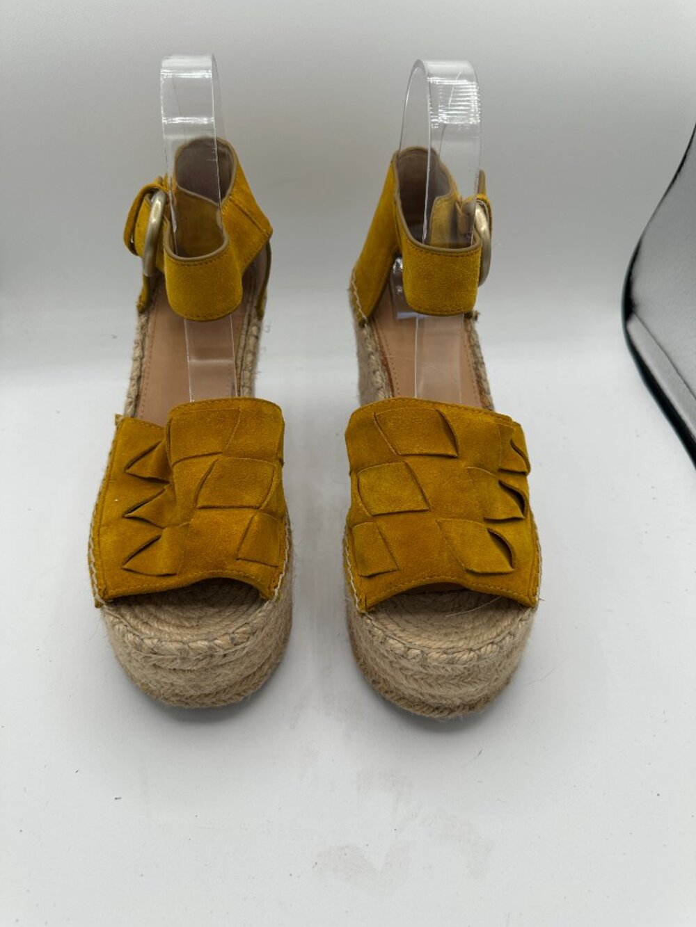 Marc Fisher LTD Adalla Platform Wedge Sandals Mustard Yellow Women's 7.5M - Picture 3 of 7